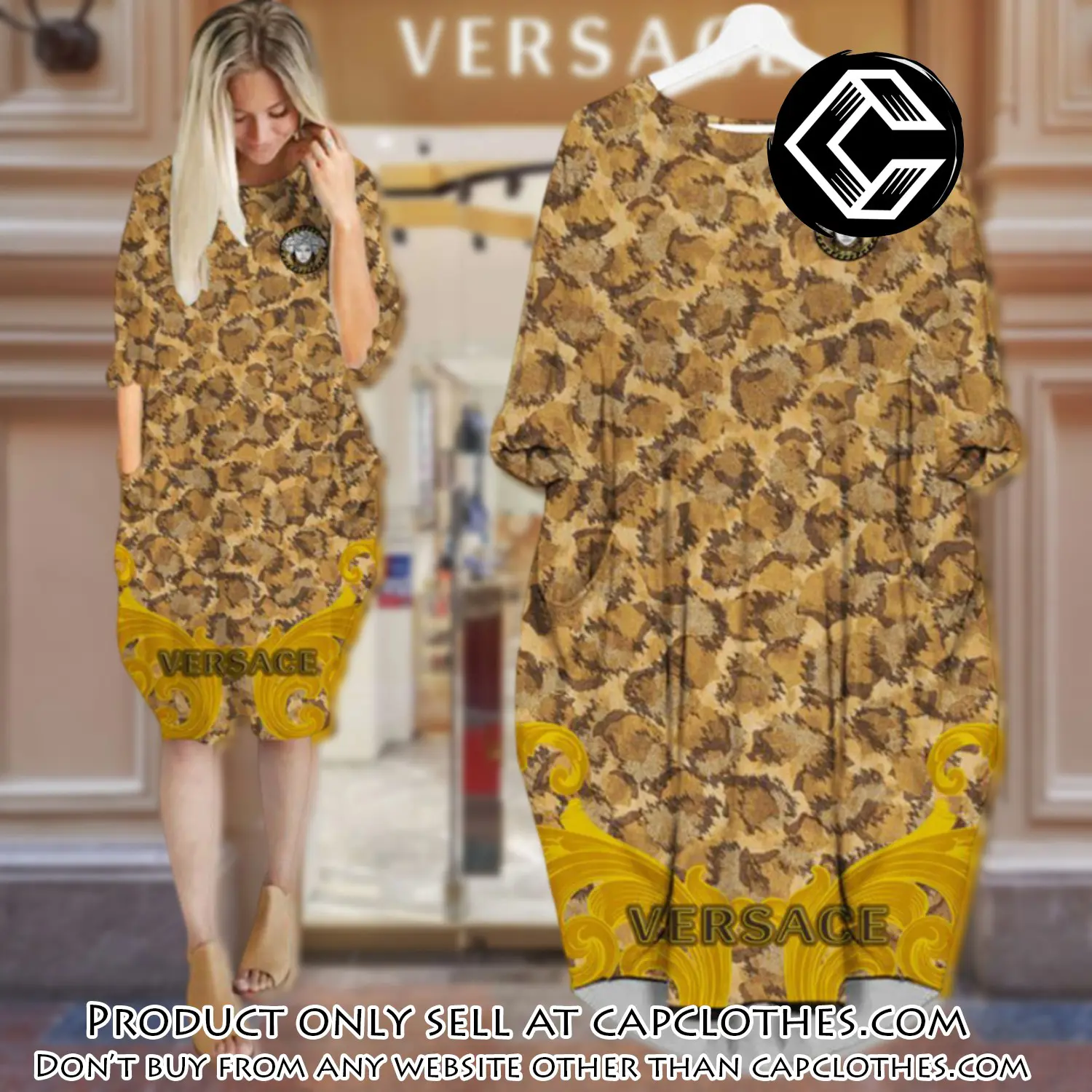 Gianni versace batwing pocket dress luxury brand for women pd065 cc5712792